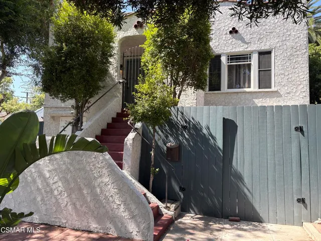 a view of a house with a door