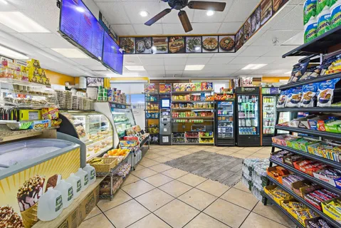 a view of store room with racks