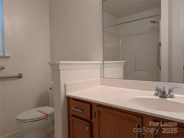 a bathroom with a sink a toilet and vanity