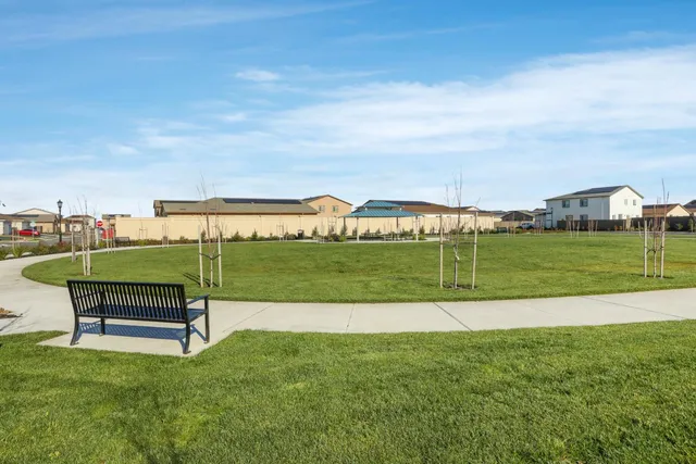 a view of a garden with swimming pool
