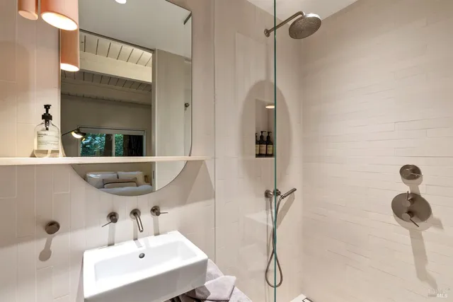 a bathroom with a shower