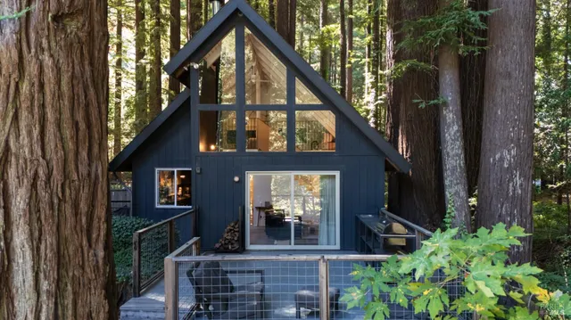 a view of outdoor space deck and outdoor seating