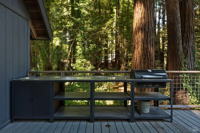 a view of backyard with green space