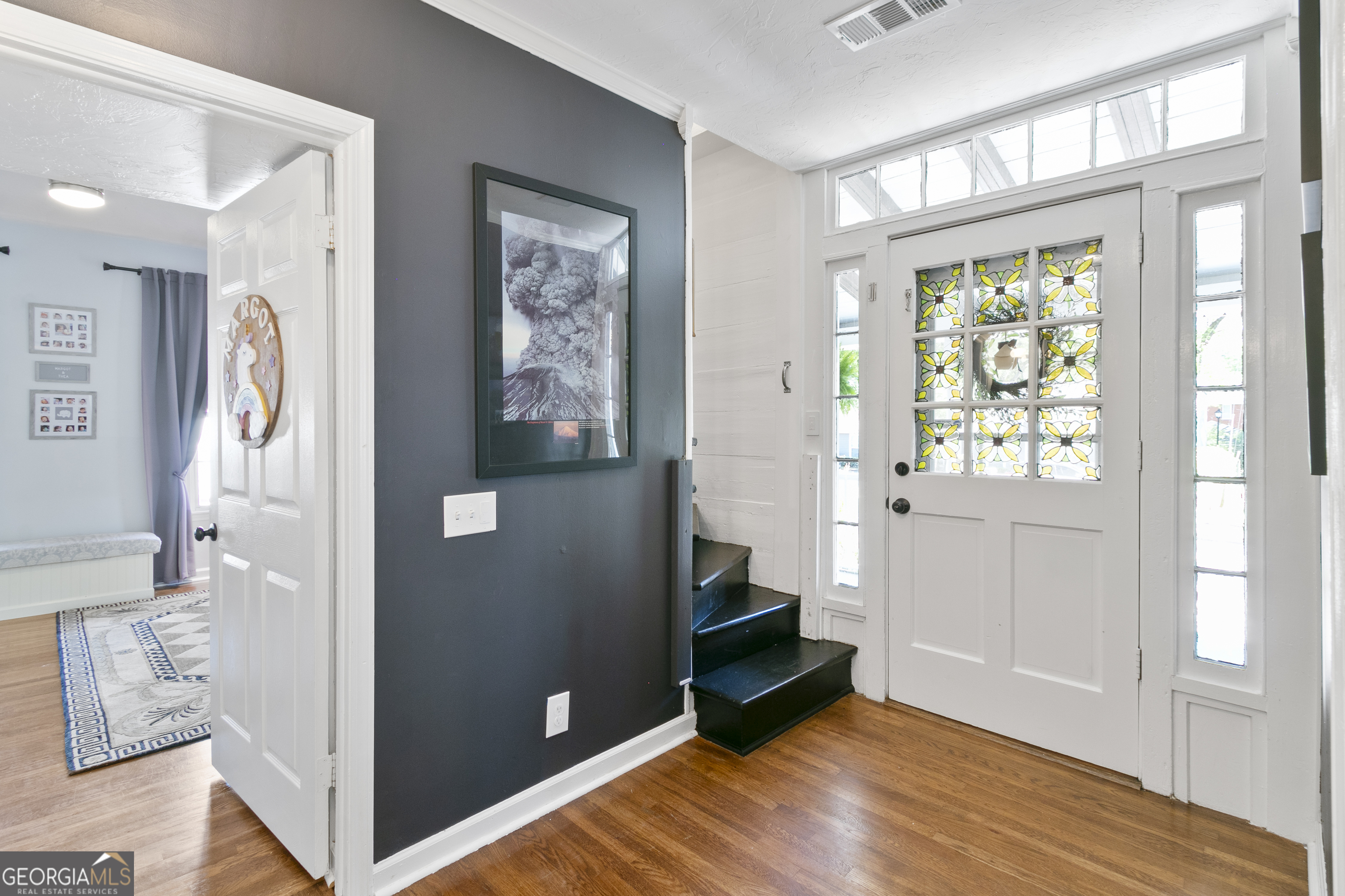 61 Clark Street Newnan, GA 30263 - Photo 18 of 37 workspace with wooden floor and windows