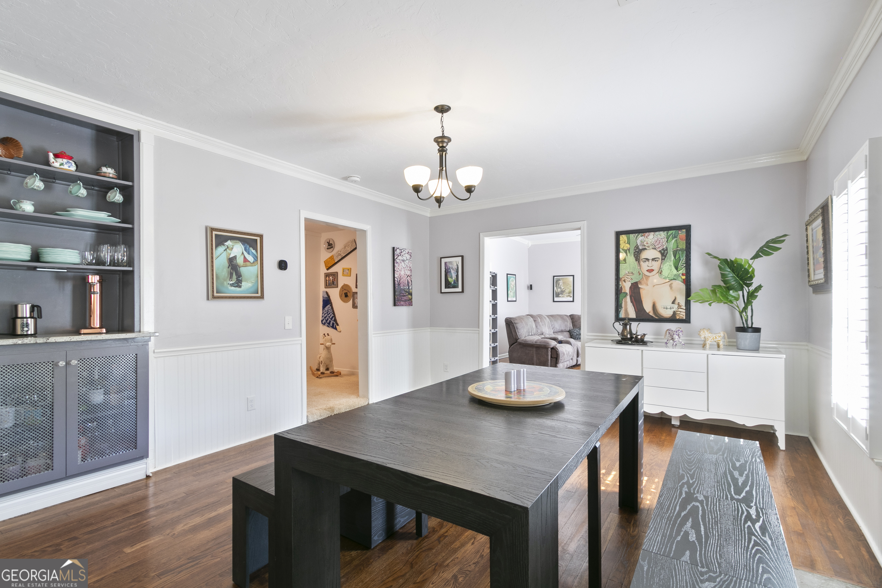 61 Clark Street Newnan, GA 30263 - Photo 5 of 37 a view of a dining room with furniture and wooden floor