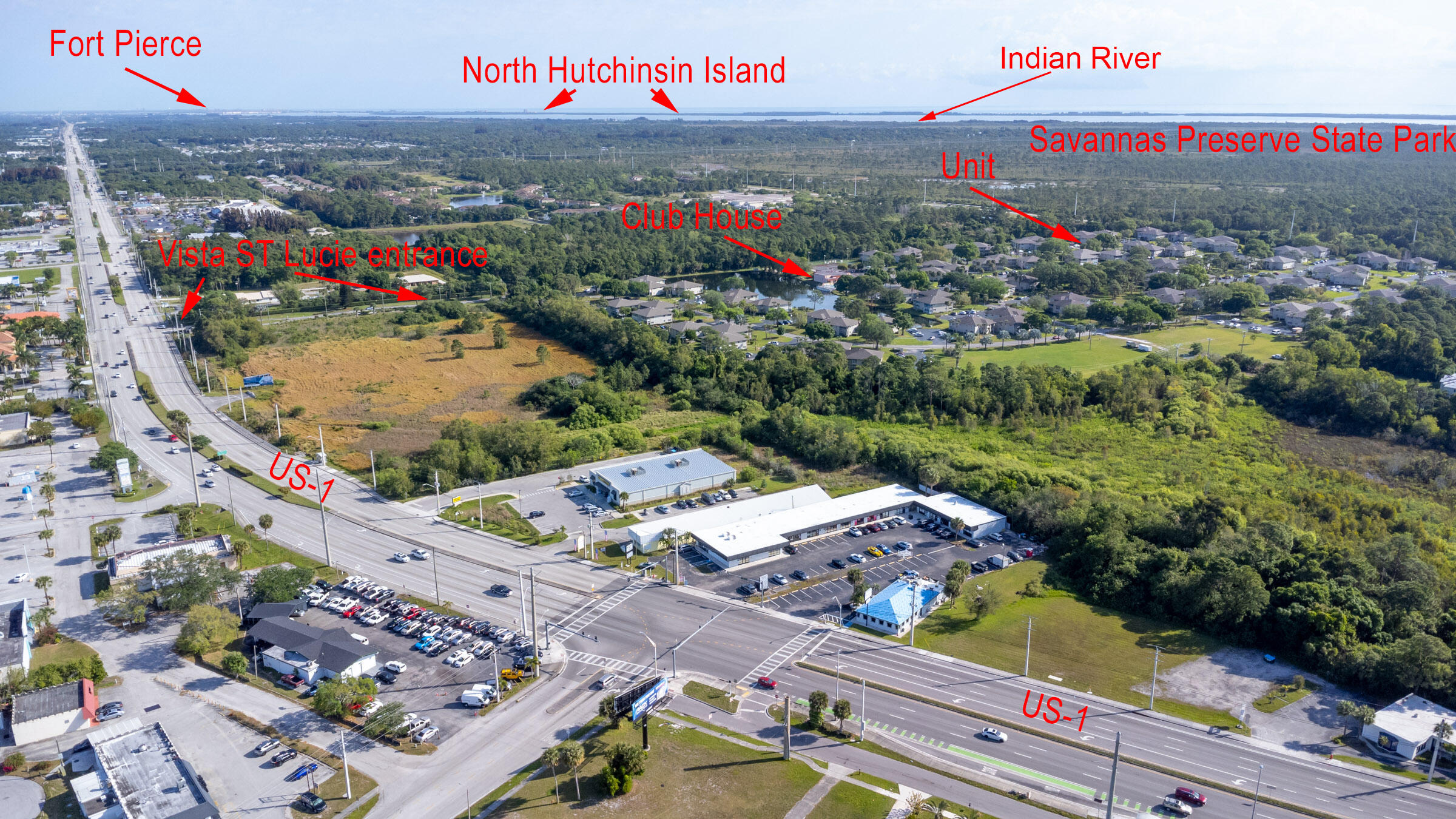 25 Lake Vista Trail, Unit 203 Port St. Lucie, FL 34952 - Photo 29 of 36 an aerial view of a houses and an outdoor space