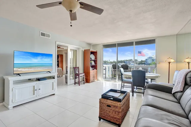 a view of a lake with a big yard