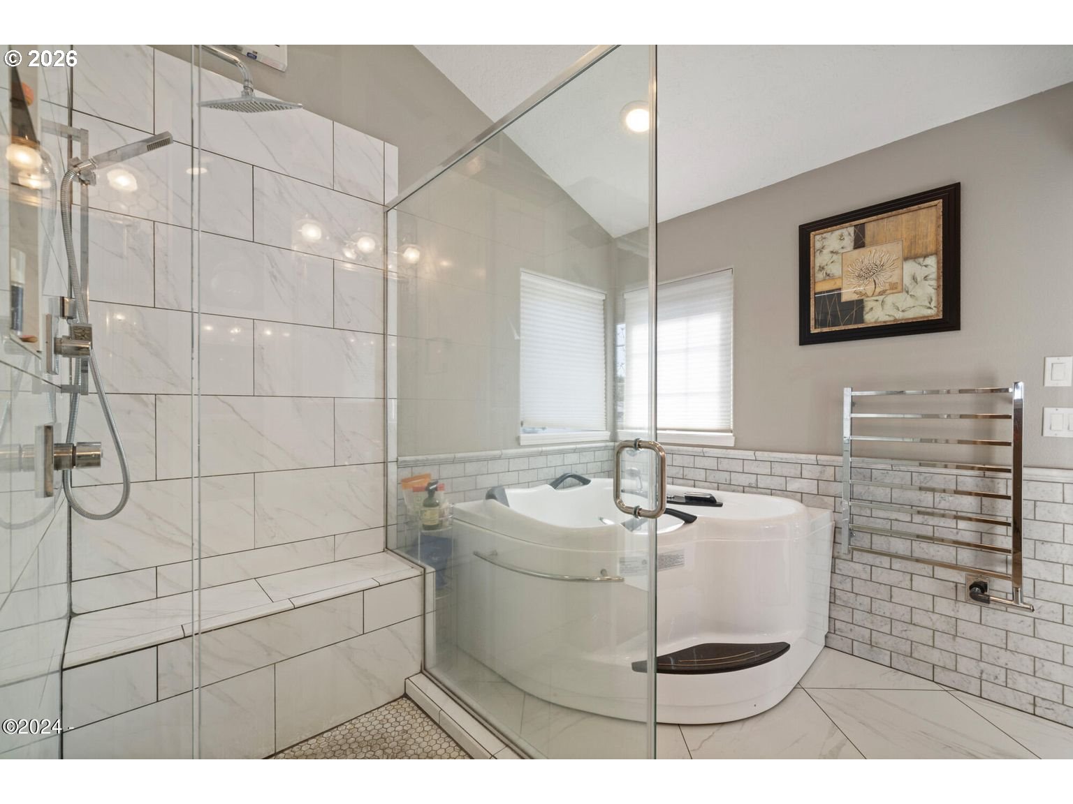 465 Edgewater Depoe Bay, OR 97341 - Photo 38 of 48 a bathroom with a sink a mirror and shower