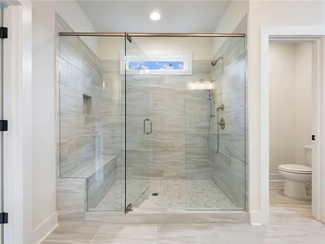 a bathroom with a shower
