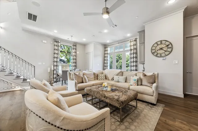 a balcony view with a garden space