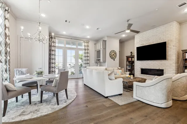 view of a kitchen with cabinets and wooden floor