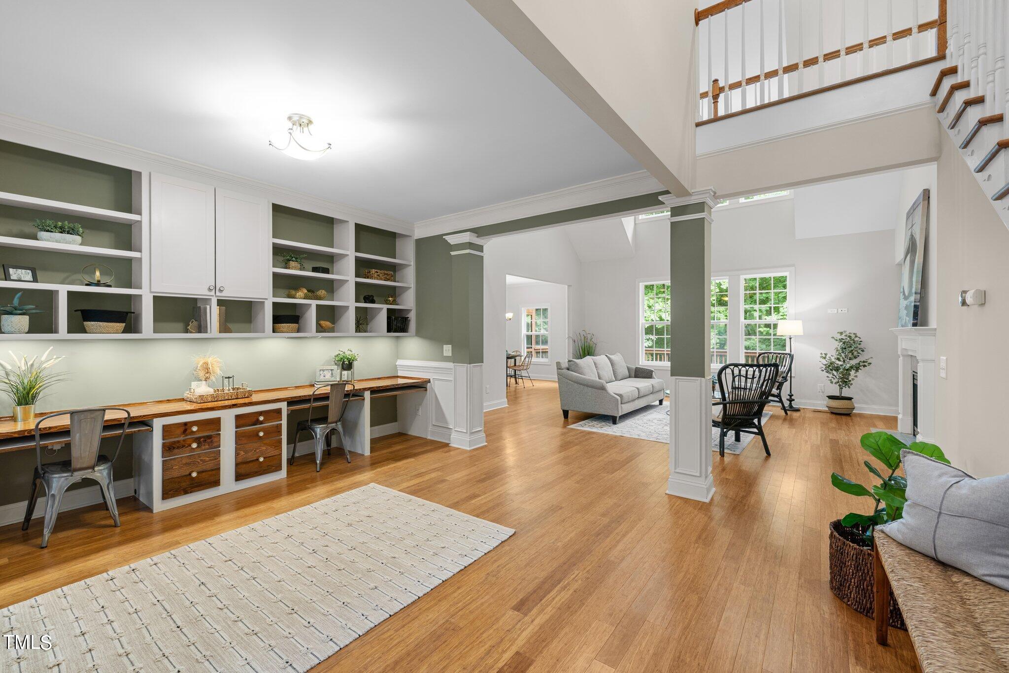 152 Roads End Pittsboro, NC 27312 - Photo 13 of 58 a living room with furniture windows and wooden floor