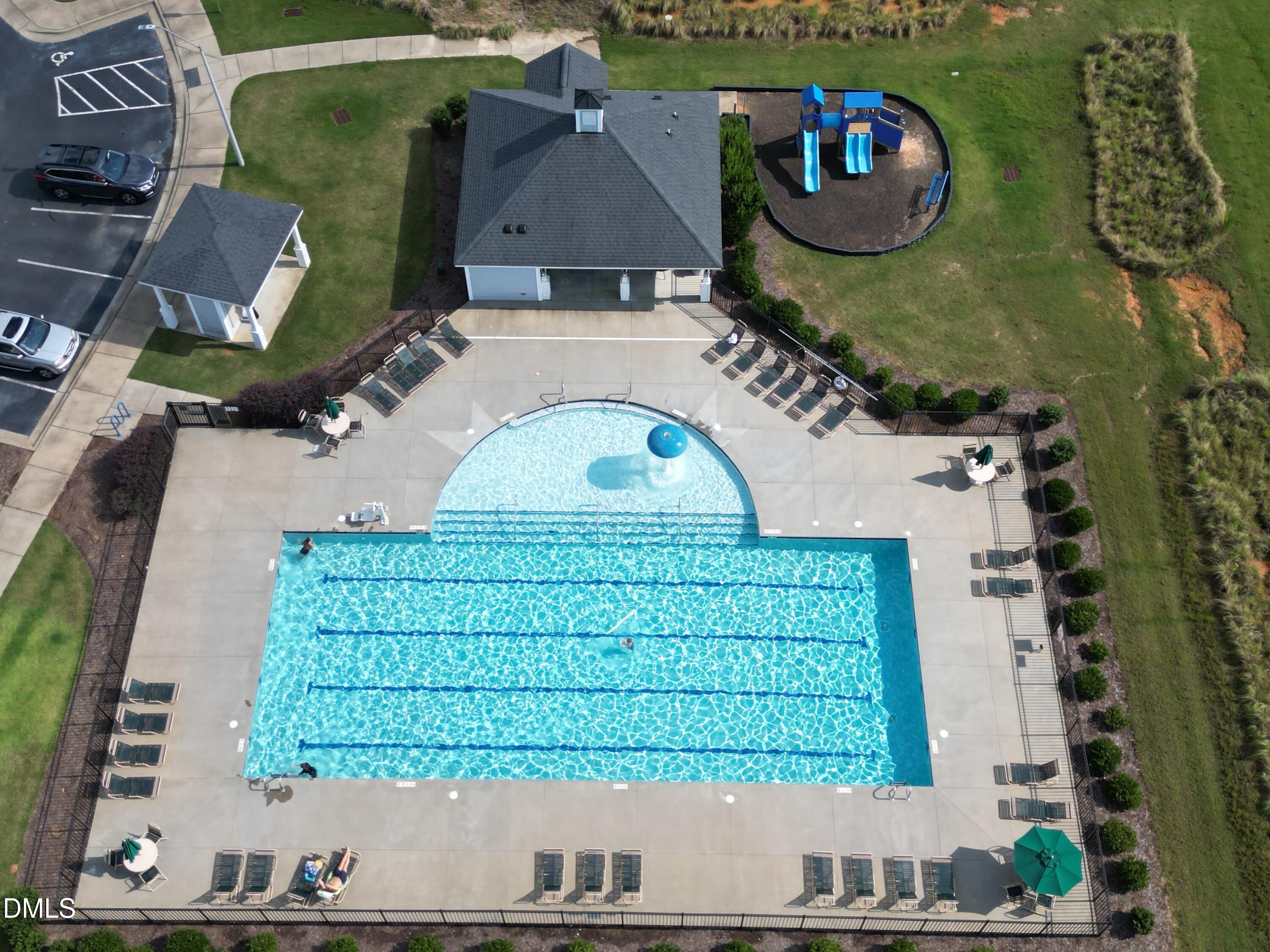 5248 Copain Cove Fuquay-Varina, NC 27526 - Photo 38 of 47 an aerial view of a house with a swimming pool