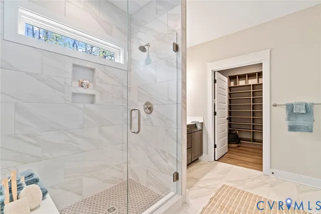 a bathroom with a shower