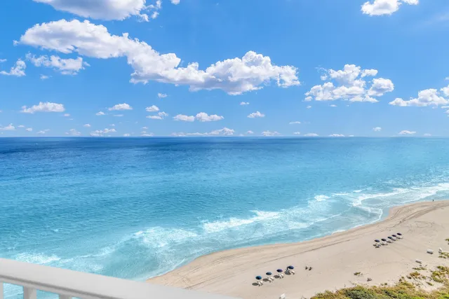 a view of a balcony with an outdoor space