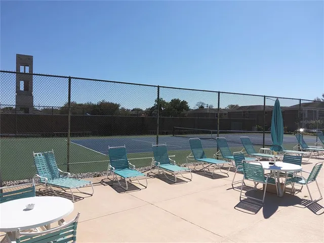 a outdoor view with a sitting space