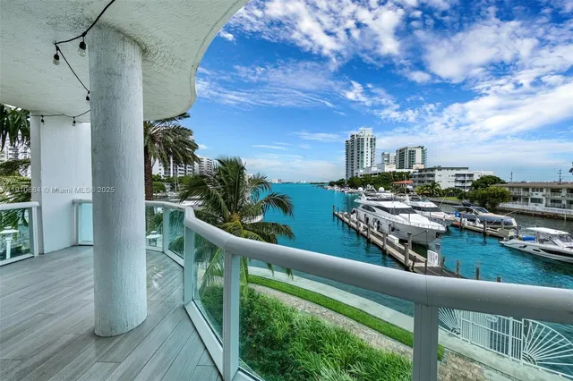 a view of a balcony with city view