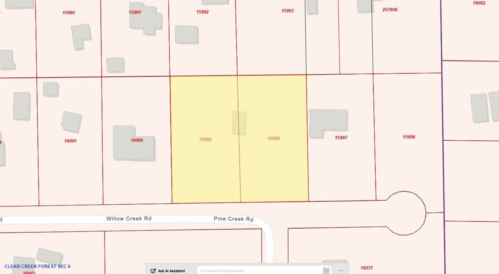 24930 Willow Creek Road Hockley, TX 77447 - Photo 2 of 9 Highlighted boundary is an approximate estimation of the lot. Buyer to complete their own due diligence.