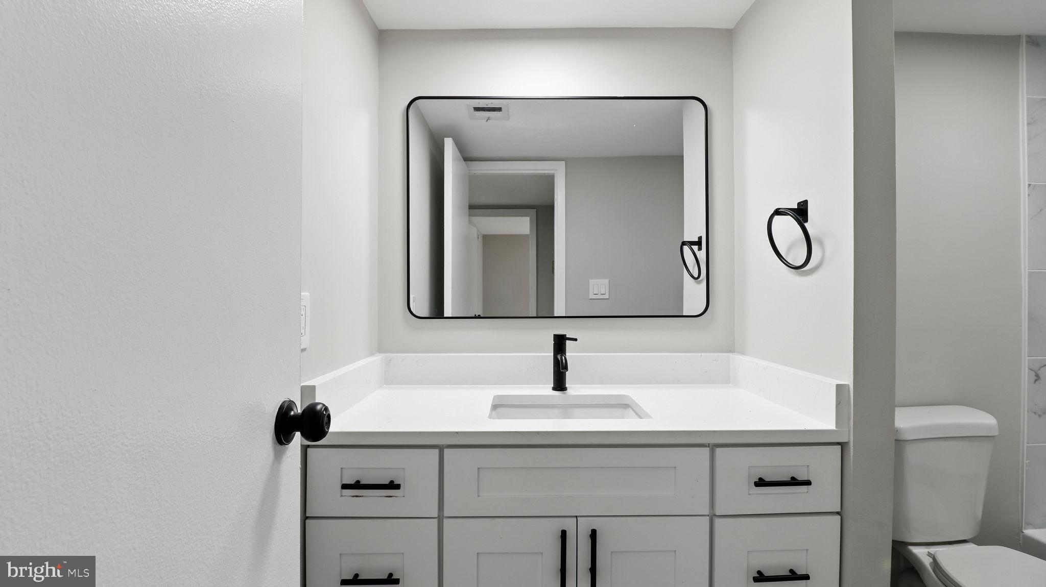 8693 Greenbelt Road, Unit 202 Greenbelt, MD 20770 - Photo 27 of 40 a bathroom with a sink and a mirror