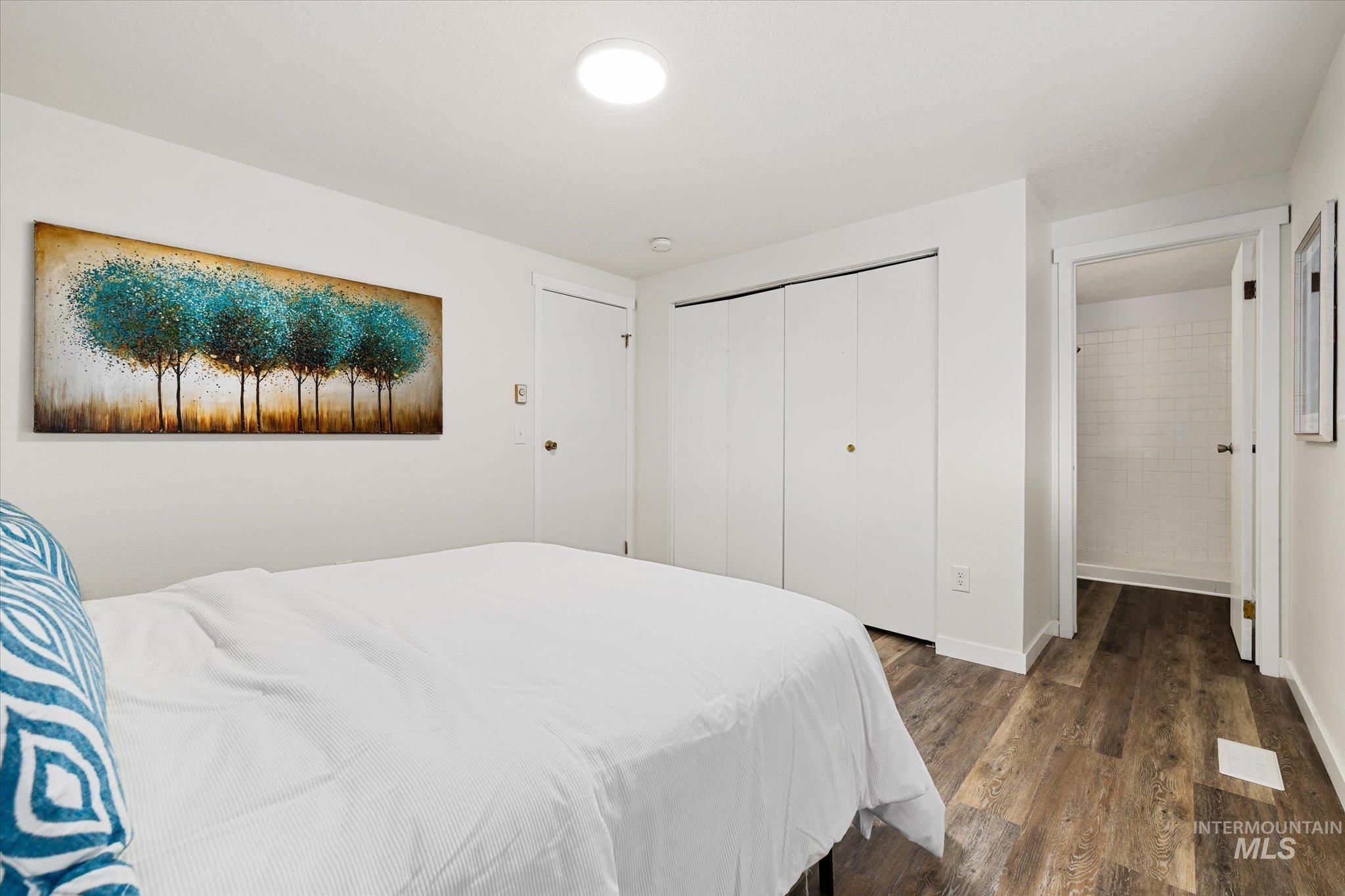 419 West Logan Street Caldwell, ID 83605 - Photo 24 of 50 Bedroom with dark wood-style flooring and a closet