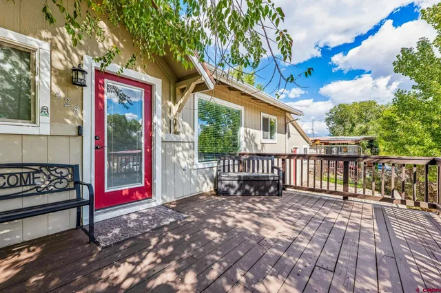 a view of a bench on the roof deck
