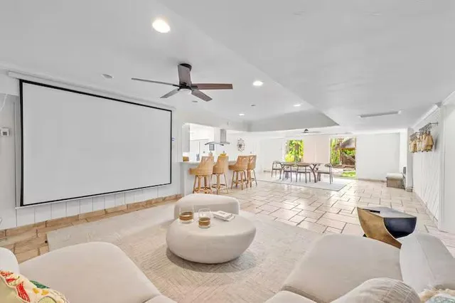 a living room with furniture