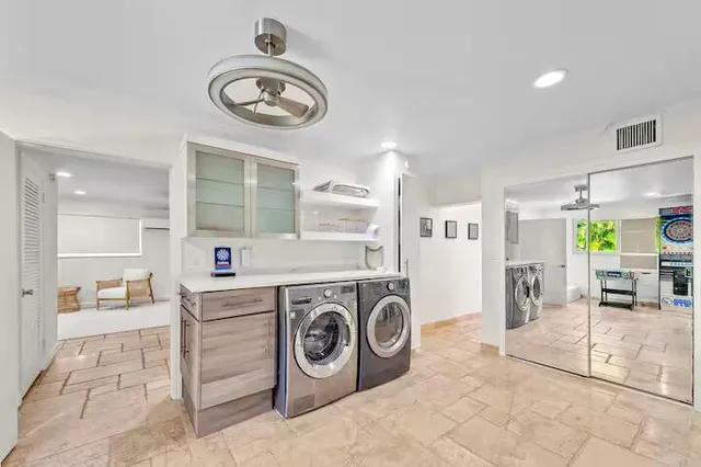 a view of a water fountain in front of house