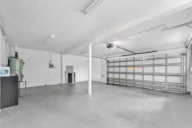 a view of a garden with a lake