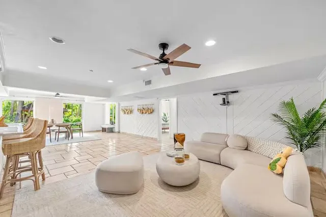 a living room with furniture