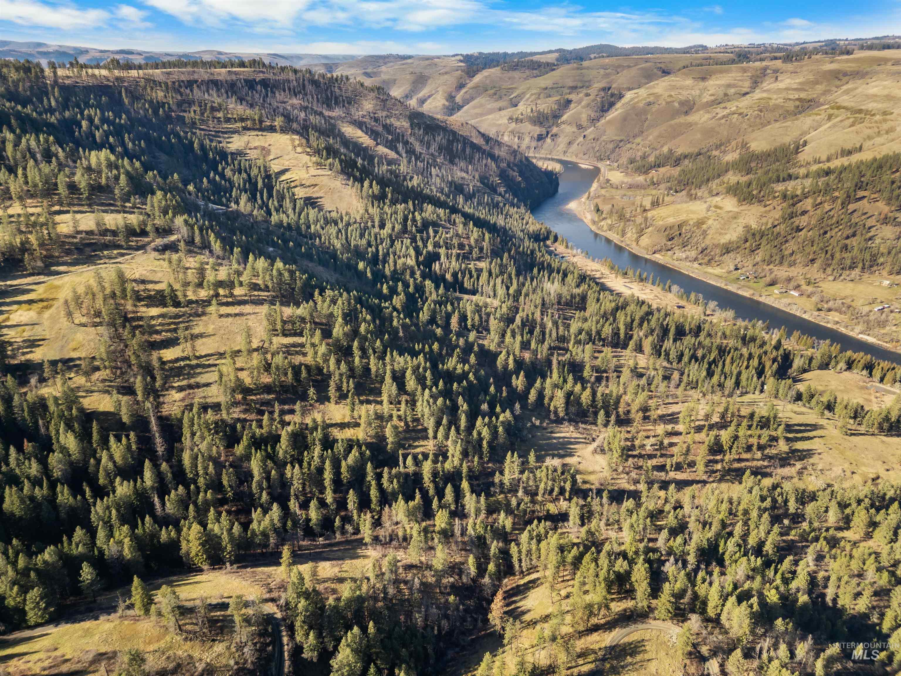 216 Ulmer Road Kooskia, ID 83539 - Photo 3 of 49 Drone / aerial view of a nearby body of water and a heavily wooded area