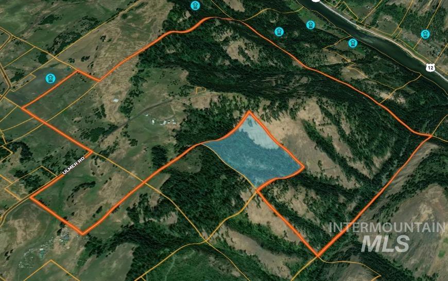 216 Ulmer Road Kooskia, ID 83539 - Photo 6 of 48 Aerial view of property's location featuring property parcel outlined