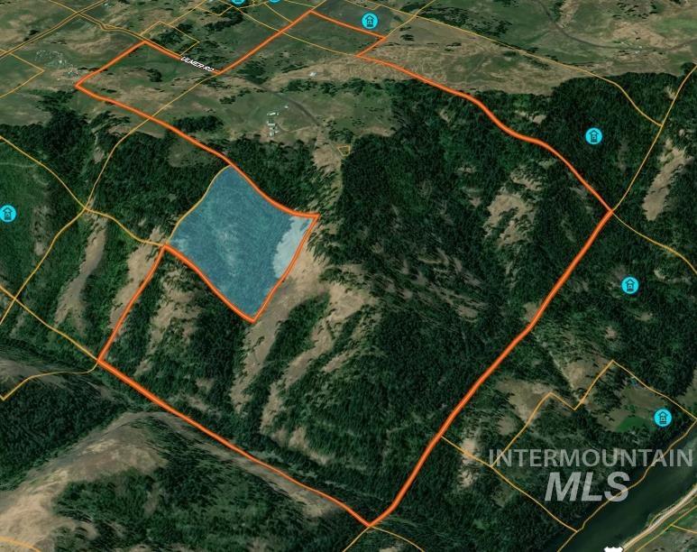216 Ulmer Road Kooskia, ID 83539 - Photo 10 of 48 Aerial map of property and surrounding area featuring property boundaries highlighted