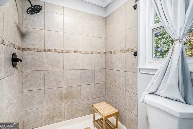 a bathroom with a shower