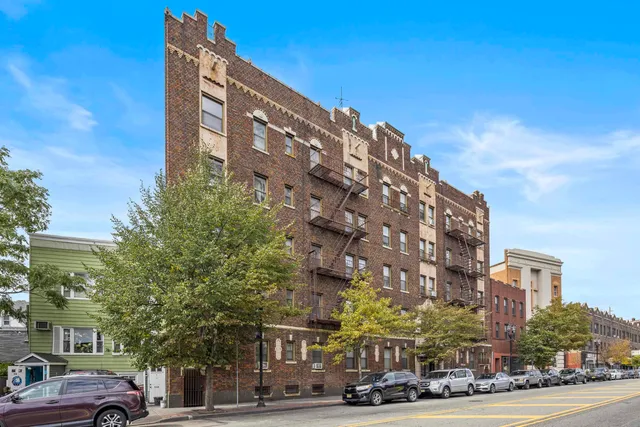 a front view of a building