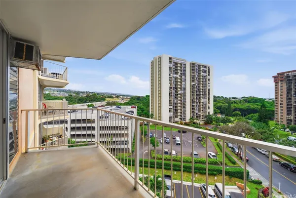a view of city from balcony