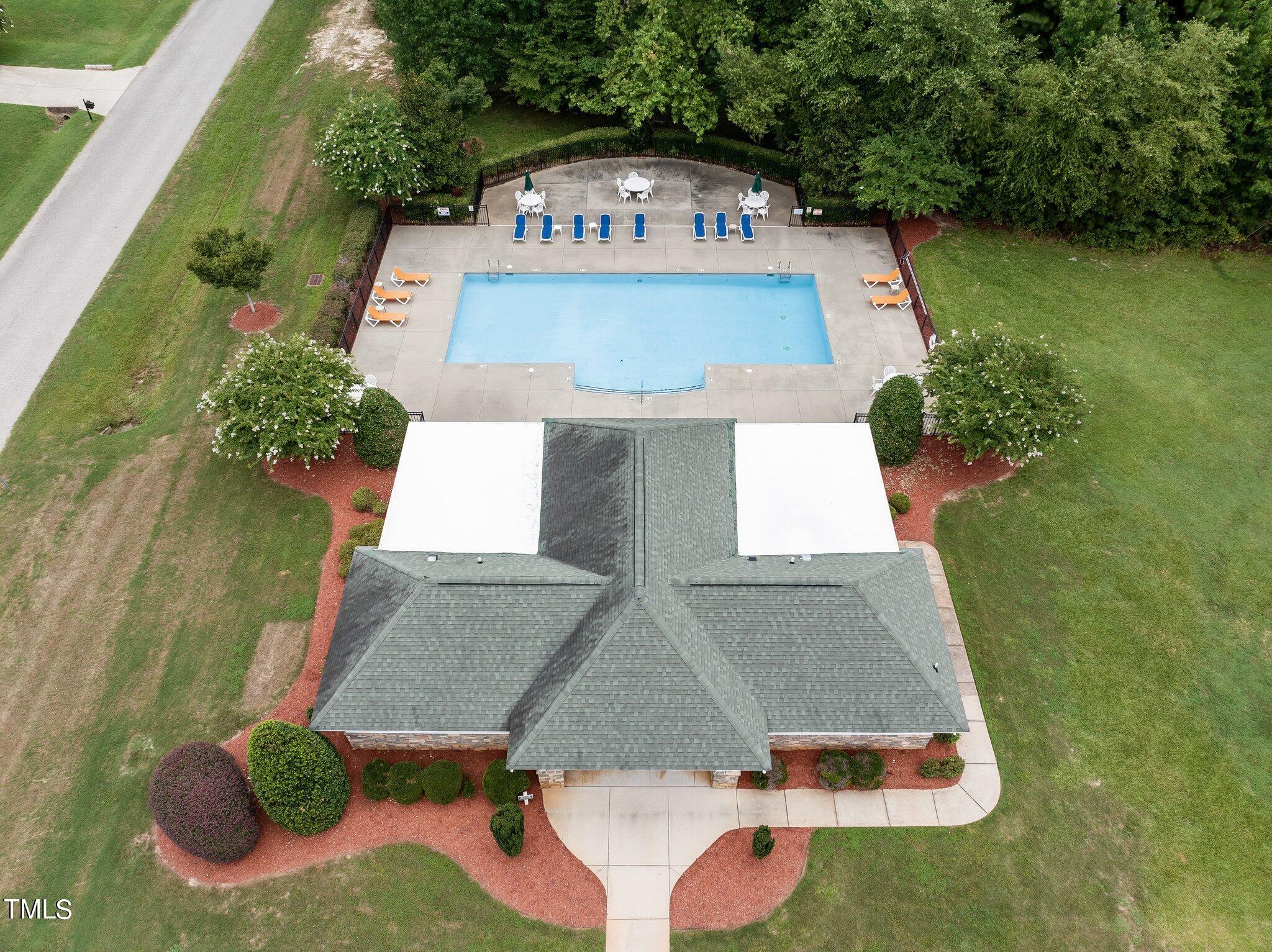 417 Bryerstone Drive Willow Spring, NC 27592 - Photo 40 of 43 an aerial view of a house with yard