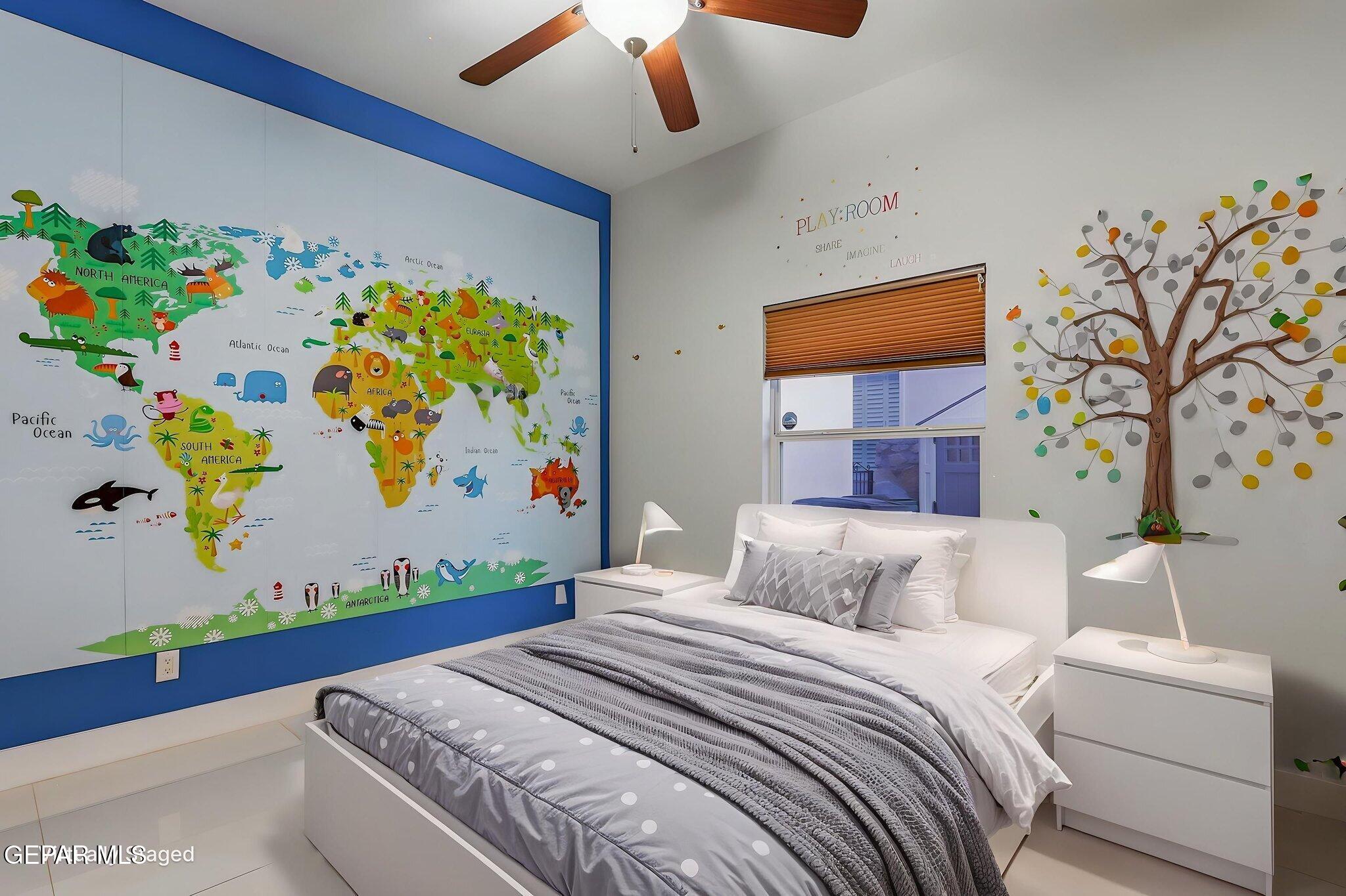 1297 Cypress Ridge Drive El Paso, TX 79912 - Photo 35 of 77 a bedroom with a bed and a painting on the wall
