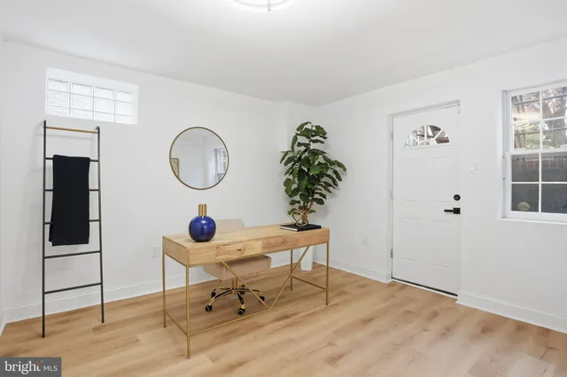 a living room with furniture
