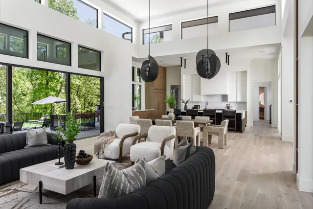 a view of cabinets and wooden floor