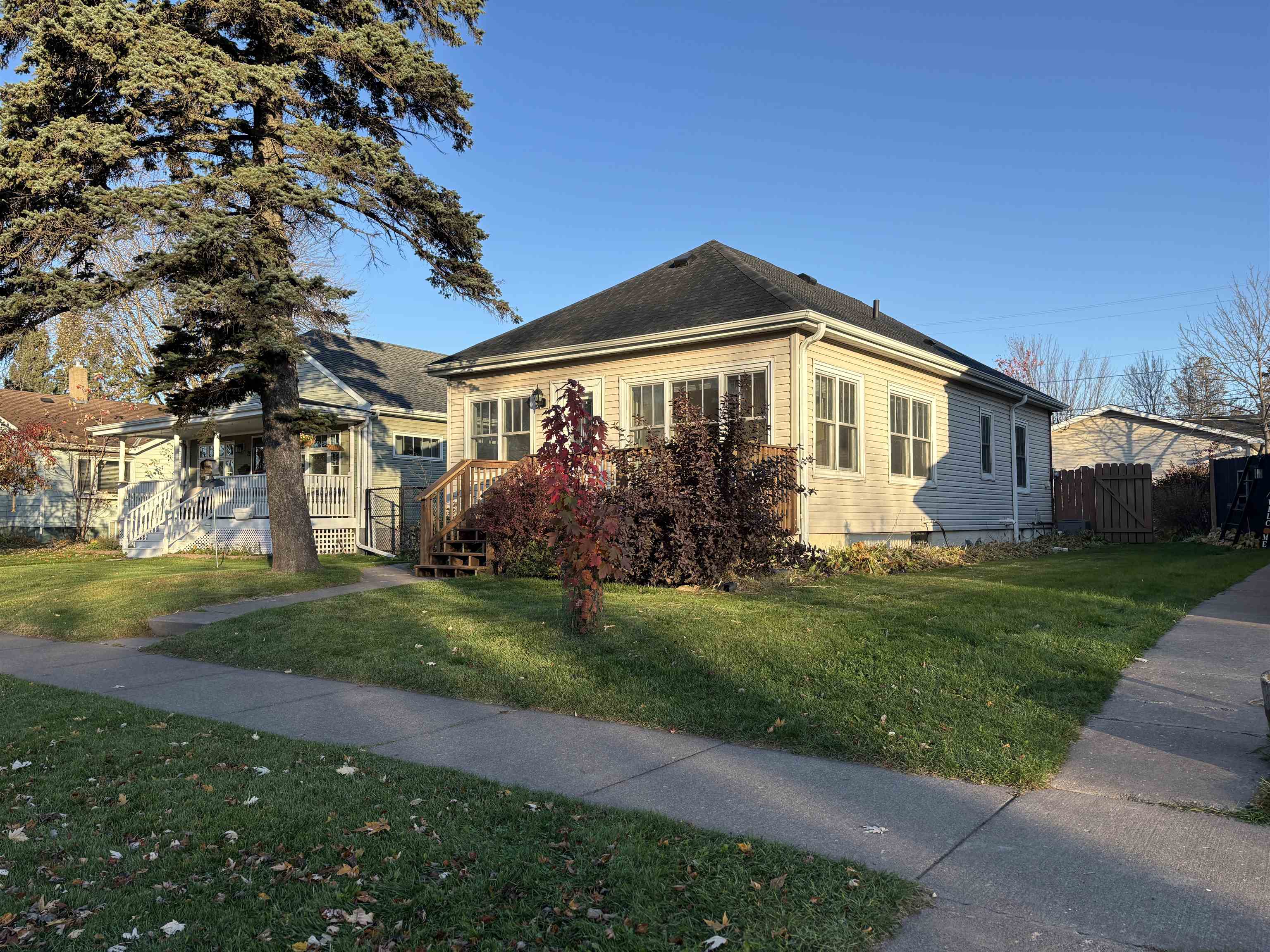 View of home's exterior featuring a lawn