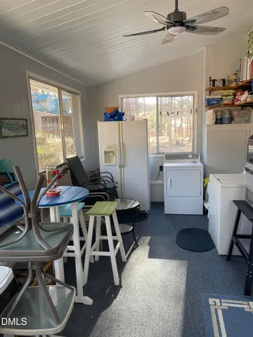 a room with a storage and utility