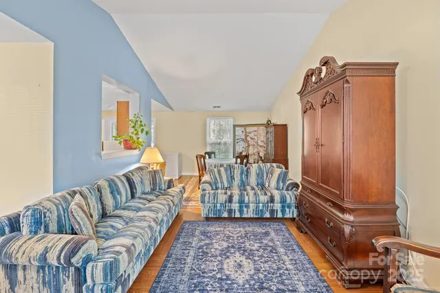 a living room with furniture