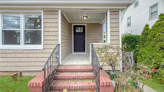 a front view of a house with a window