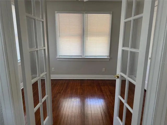 a view of wooden floor in a room
