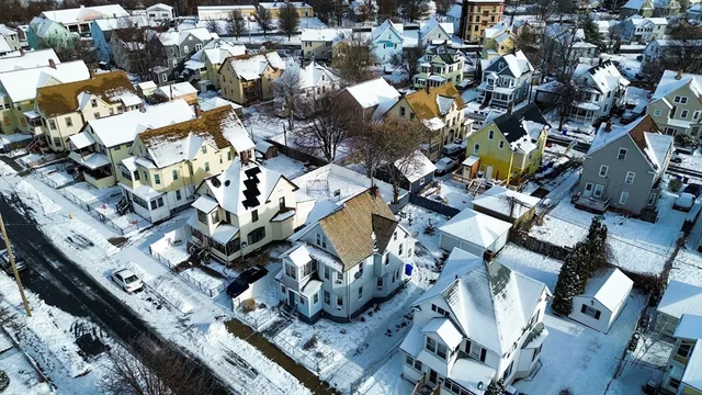 an aerial view of multiple house