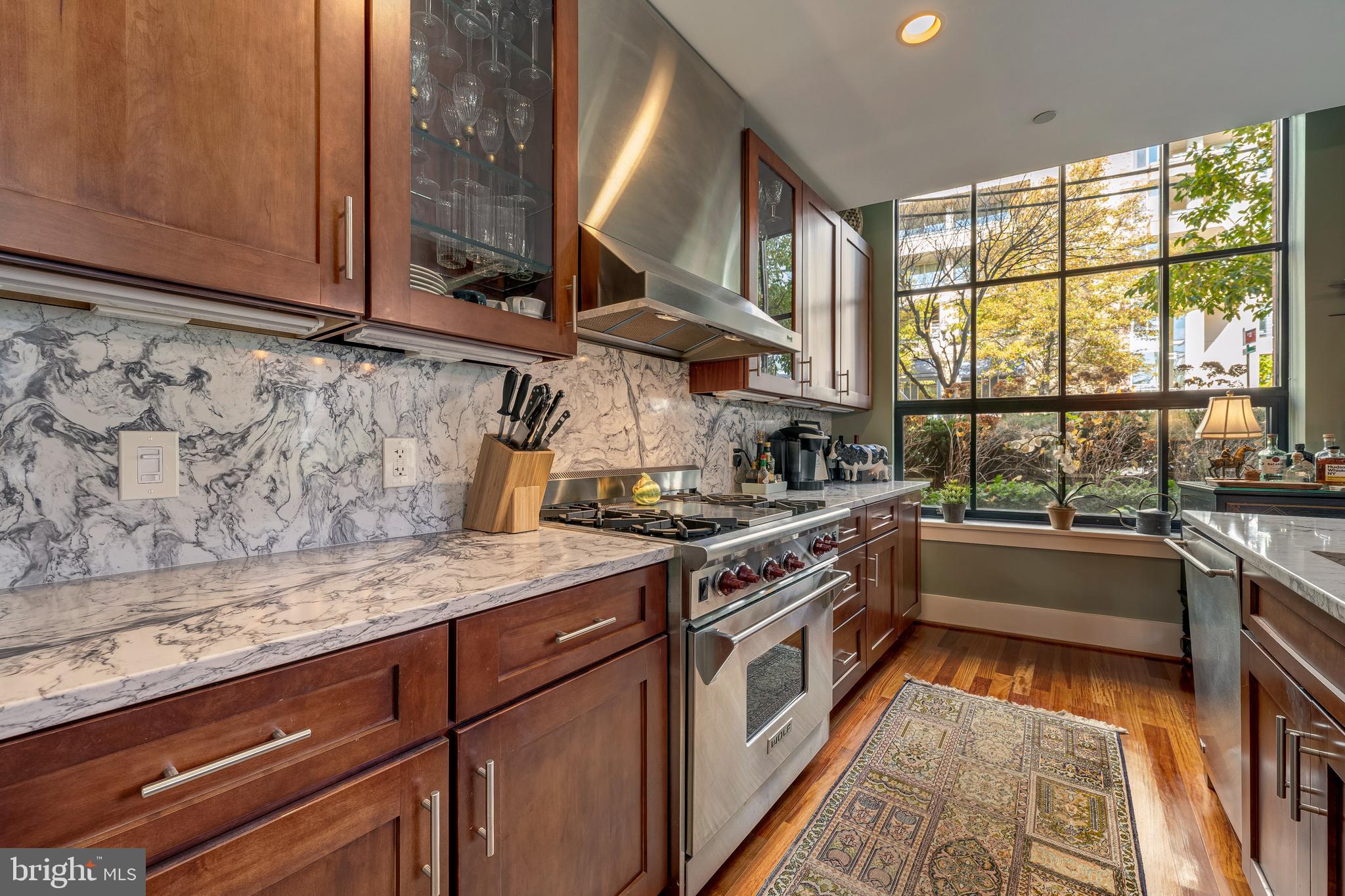 1600 Clarendon Boulevard, Unit W108 Arlington, VA 22209 - Photo 21 of 50 a kitchen with stainless steel appliances granite countertop a stove a sink and a microwave