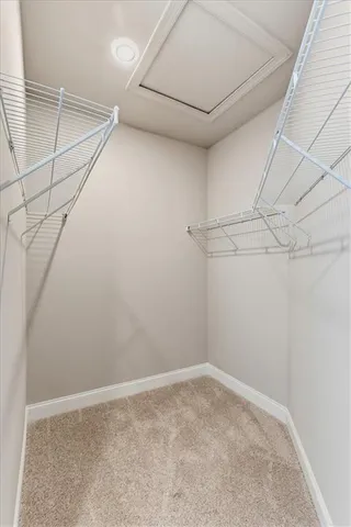 a room with walk in closet and empty room