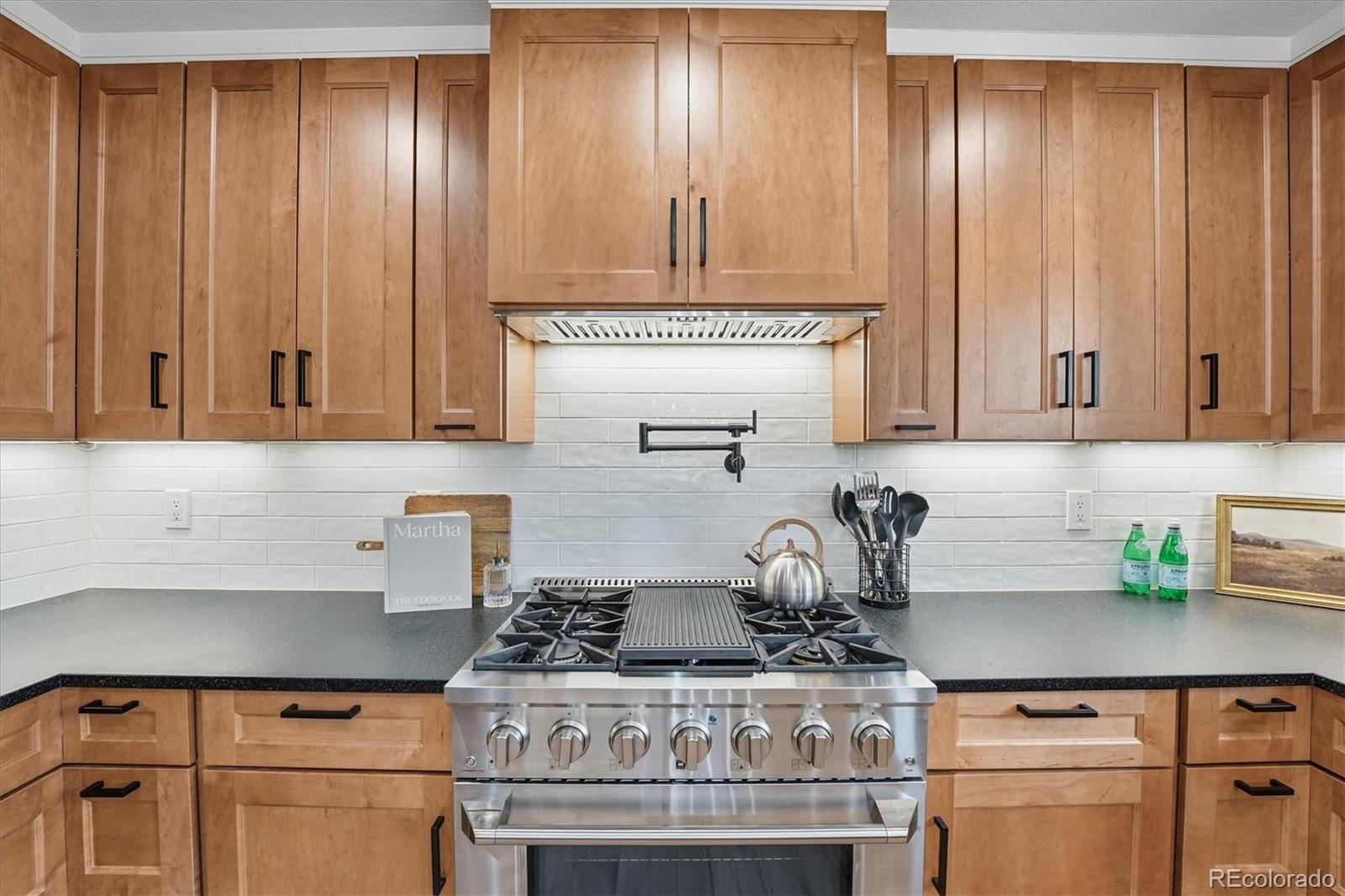 9387 Wolfe Drive Highlands Ranch, CO 80129 - Photo 17 of 50 a kitchen with a stove and cabinets
