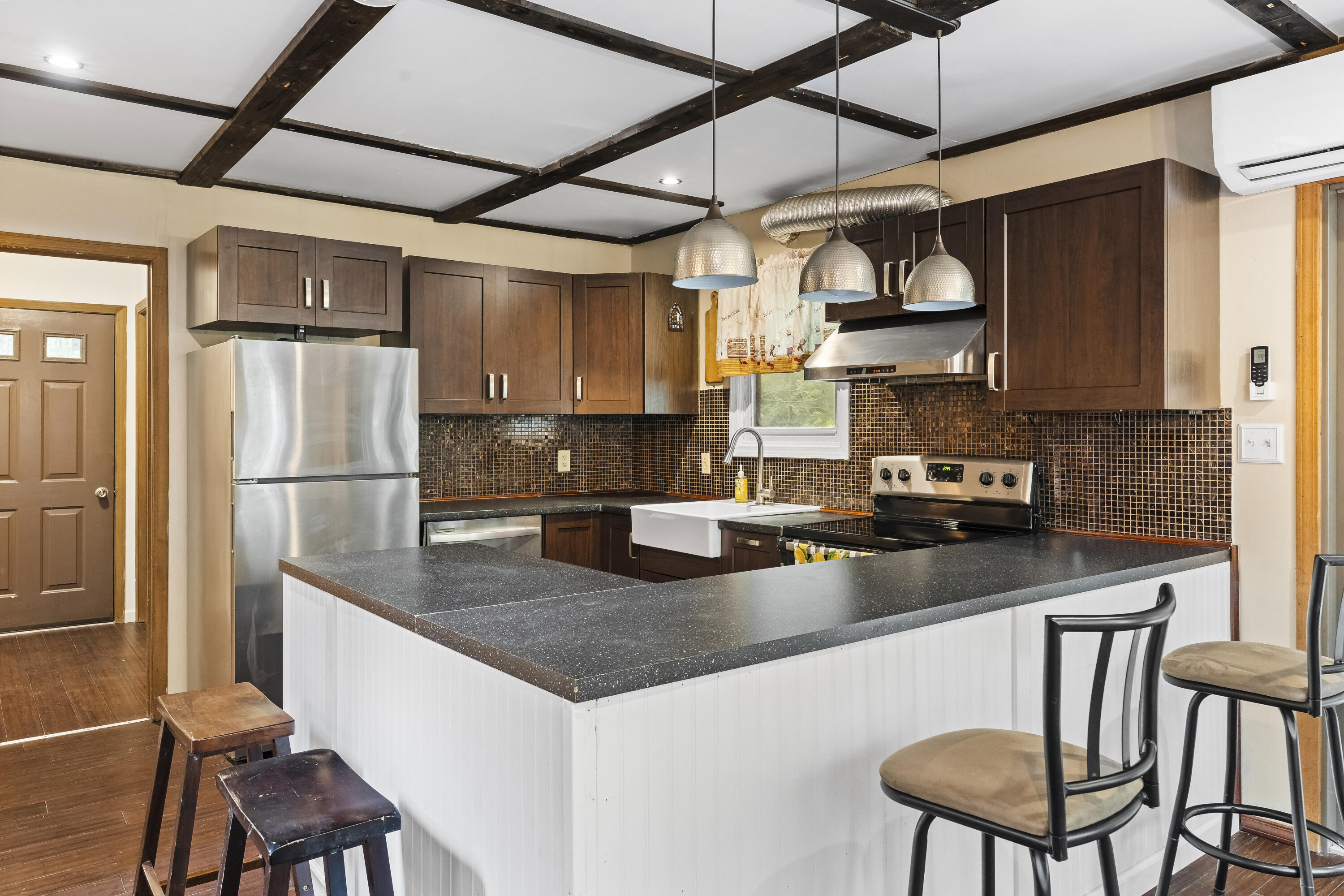 205 Victory Lane Long Pond, PA 18334 - Photo 17 of 51 a kitchen with stainless steel appliances granite countertop a sink and a refrigerator