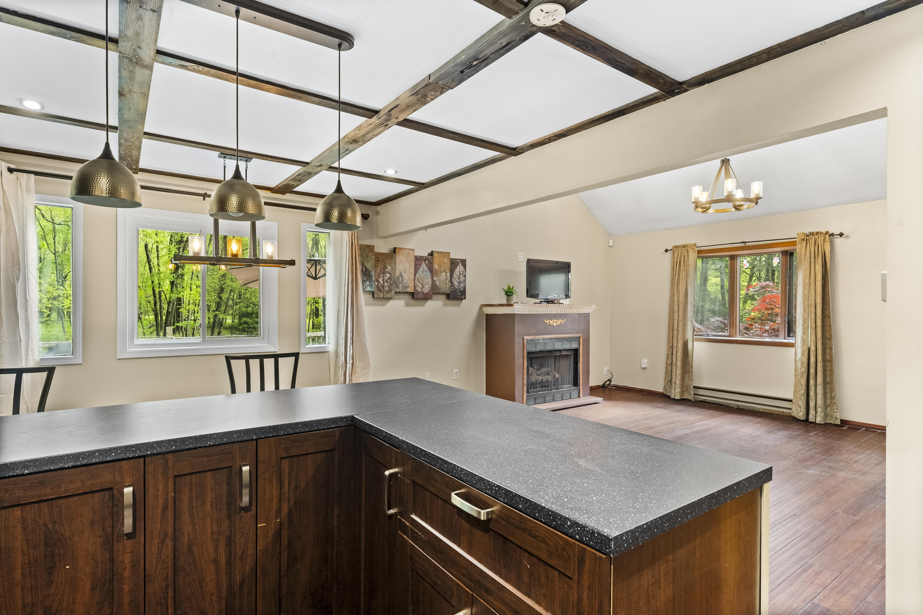205 Victory Lane Long Pond, PA 18334 - Photo 20 of 51 a kitchen with a stove and a sink with cabinets